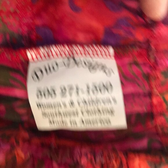 Duo Designs Batik Skirt M Elastic Waist Red Pink Purple Above The Knee - Picture 3 of 6